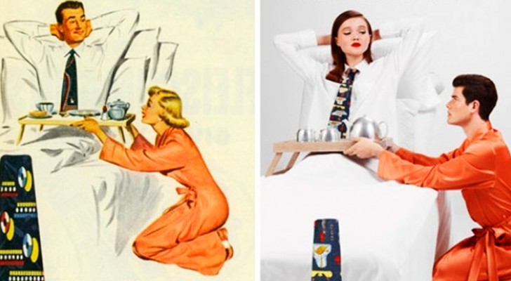 A photographer reverses the roles in some sexist ads from the 1950s