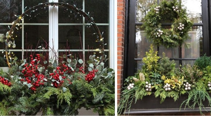 9 irresistibili composizioni natalizie per decorare l’esterno delle vostre finestre
