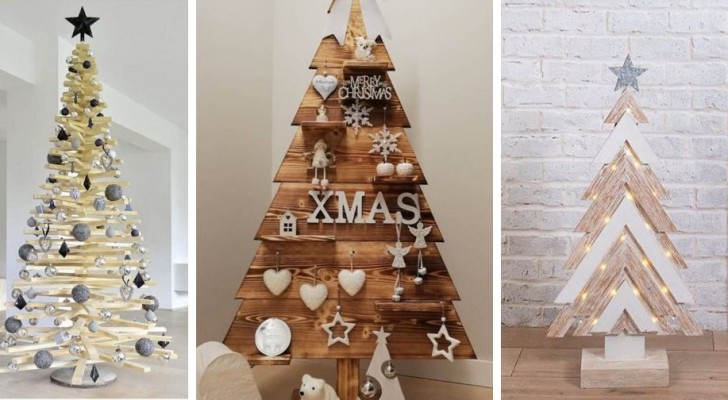 10 trovate brillanti per realizzare splendidi alberi di Natale riciclando il legno dei pallet
