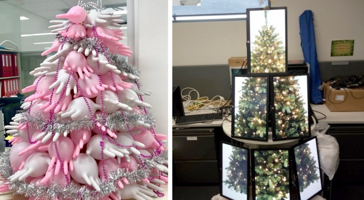 20 árvores de Natal muito criativas que combinam perfeitamente com o ambiente onde foram montadas