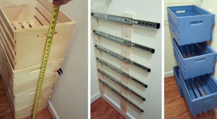 Le projet DIY pour ranger votre garde robe et placards avec des tiroirs fabriqués avec des cagettes en bois