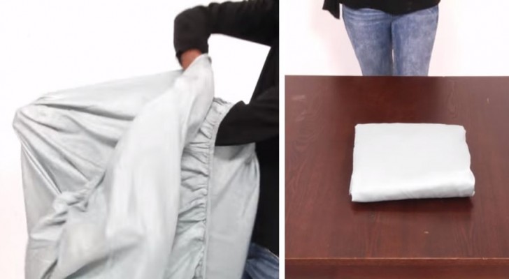 Il trucco semplice e veloce per piegare perfettamente le lenzuola con angoli elastici