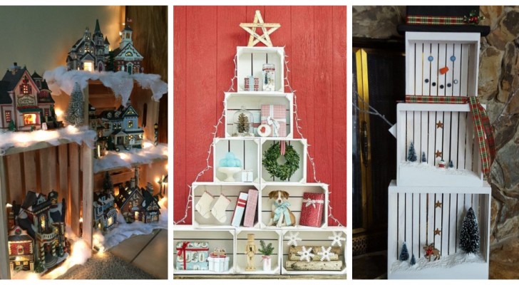 12 decorazioni di Natale una più bella dell'altra da realizzare con le cassette di legno