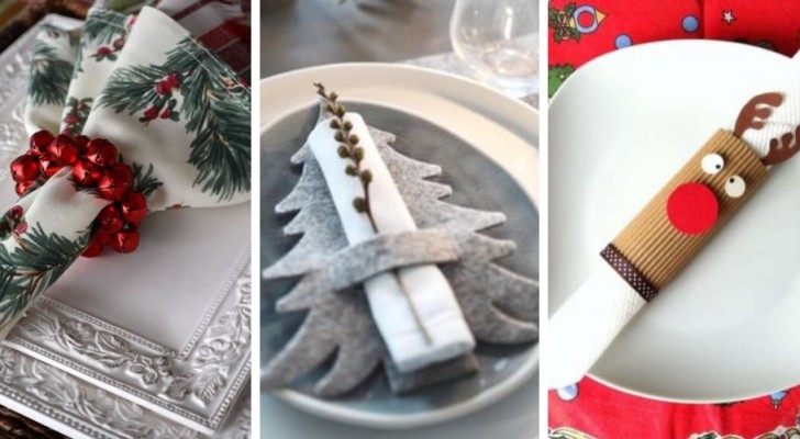 13 fantastici portatovaglioli fai-da-te per rendere meravigliosa la vostra tavola natalizia