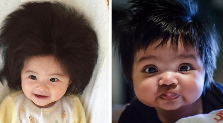 15 imágenes de niños que han nacido con tanto cabello que hacen dudar que sean verdaderos