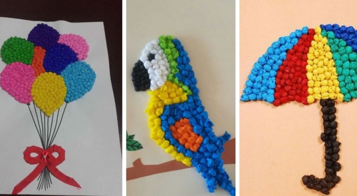 12 projets adorables pour les enfants à réaliser avec des boules de papier froissé