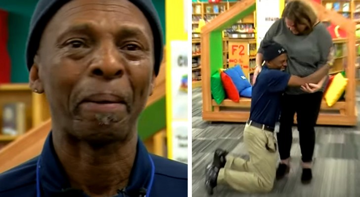 A janitor falls to his knees with emotion: colleagues have raised $7,000 to buy him a car