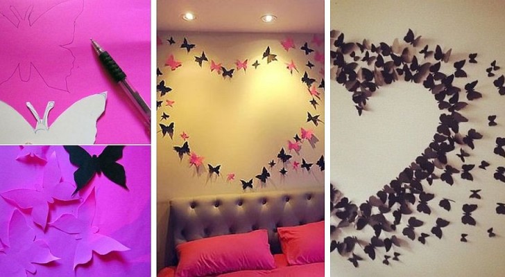 Il metodo semplice e velocissimo per realizzare una fantastica decorazione da parete piena di farfalle