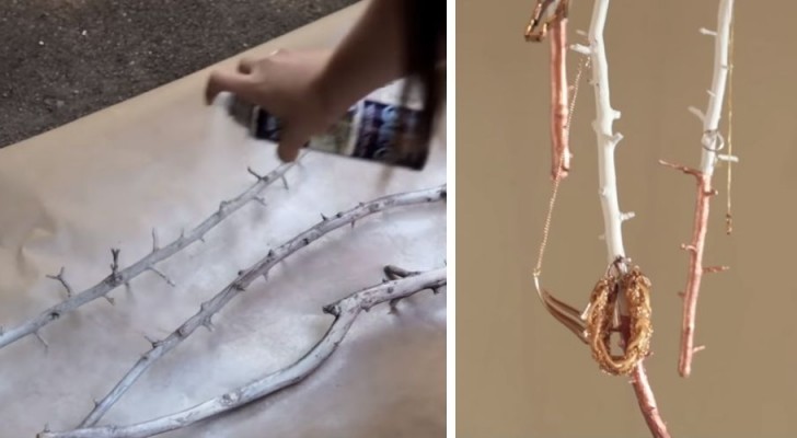 Il tutorial passo a passo per realizzare un originale porta gioielli sospeso con i rami secchi