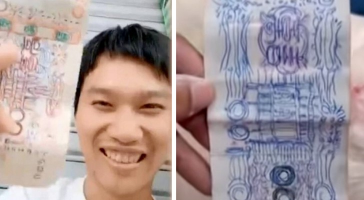 A homeless man always pays with fake banknotes he draws himself: a generous shopkeeper decides to "accept them"