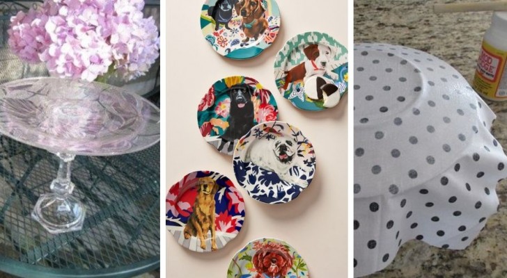 8 trovate super-creative per decorare e riciclare i piatti di vetro con fantasia