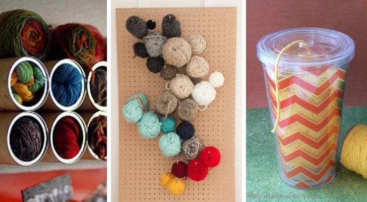 10 trovate creative e geniali per riporre con ordine i gomitoli di lana e cotone