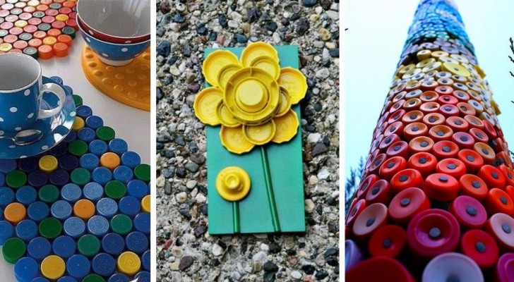 10 lavoretti uno più bello dell'altro per riciclare in modo creativo i tappi di plastica colorati