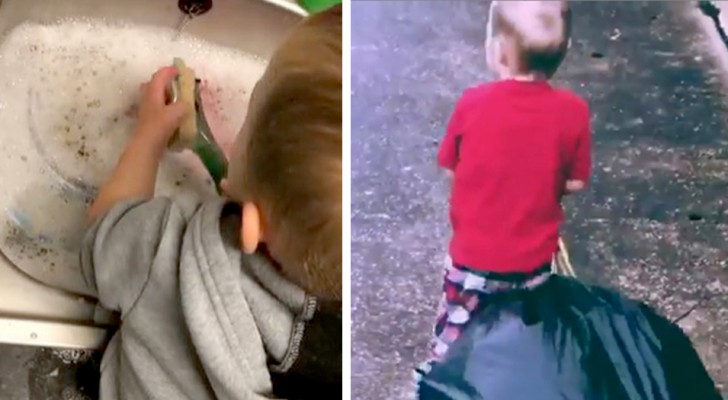 Vid 2 års ålder vet han hur man tvättar, lagar mat och gör te: denna mamma använder Montessori-metoden