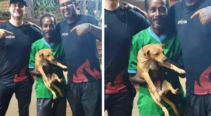 Um morador de rua e seu cachorro encontram uma carteira cheia de dinheiro e decidem devolvê-la ao dono