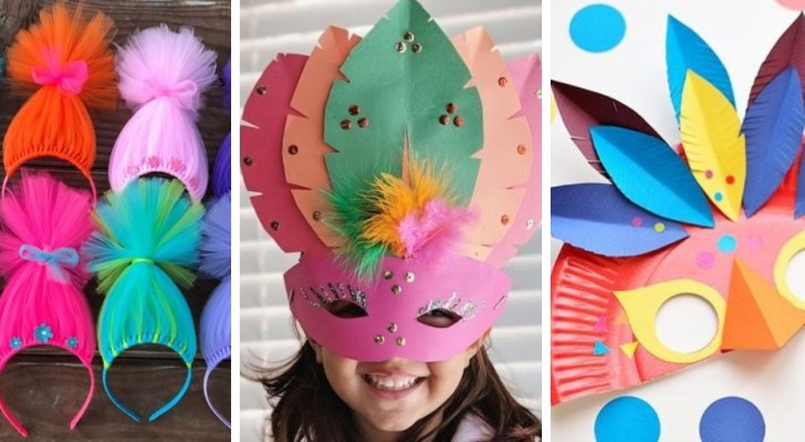 10 lavoretti super-fantasiosi per realizzare maschere di Carnevale divertenti e variopinte