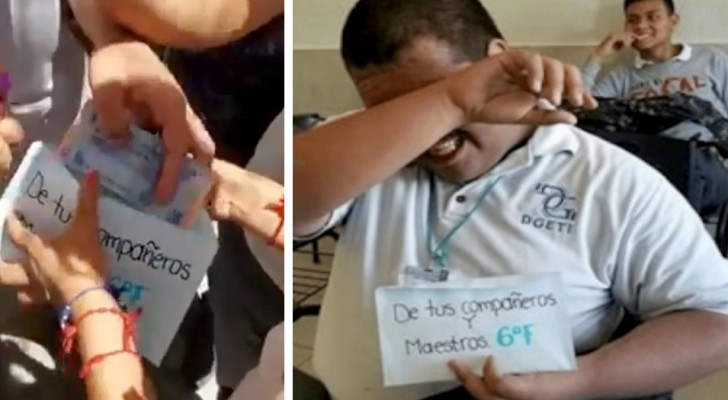 Children in a class make a collection to allow a poor classmate to continue studying