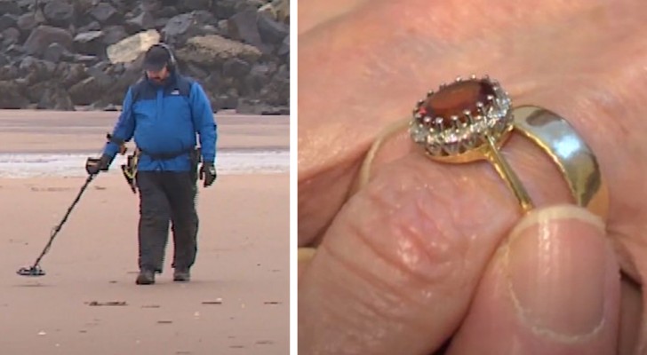 A man finds an old woman's engagement ring thanks to the metal detector: it was stolen 33 years ago