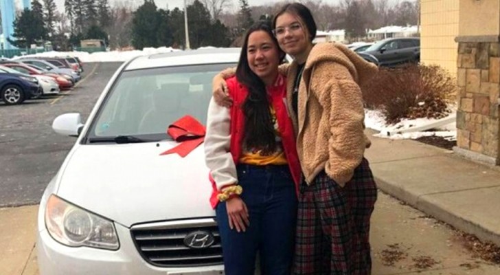 She wins a new car in the company lottery, but decides to give it to her colleague who needs it more