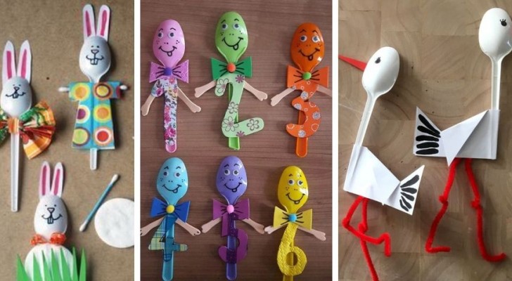 9 lavoretti deliziosi per riciclare cucchiai di plastica e trasformarli in  creazioni educative e divertenti 