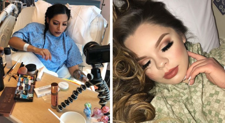 15 women who have decided to put on make-up before giving birth to relax and feel confident