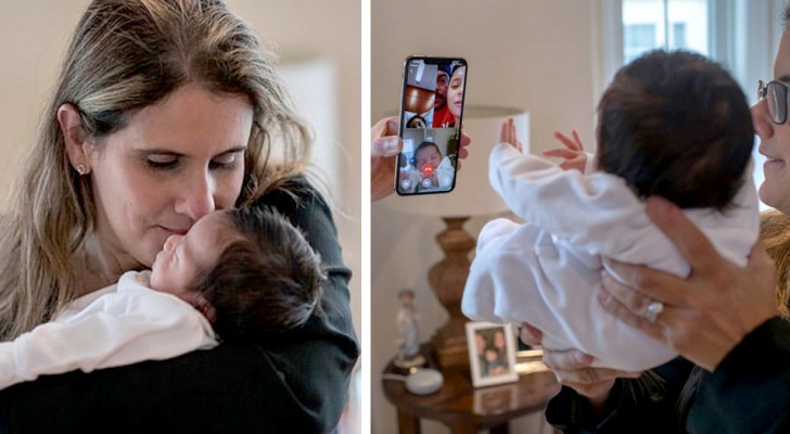 A teacher takes care of the newborn brother of one of her pupils: at the boy's home, they all have Covid