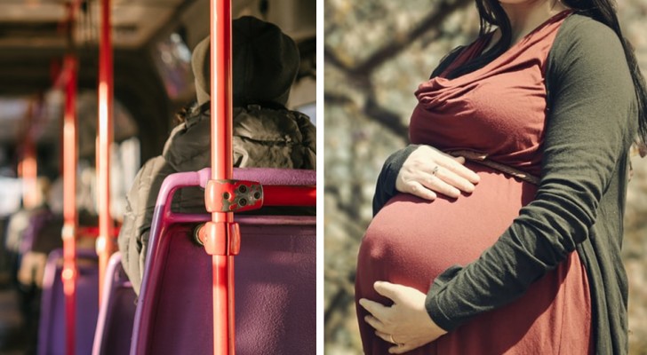 En man vägrar att ge sin plats på bussen till en gravid kvinna och förklarar sig på internet