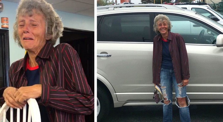 At the age of 60 she walks almost 25 miles a day to go to work: her colleagues give her a new car as a gift