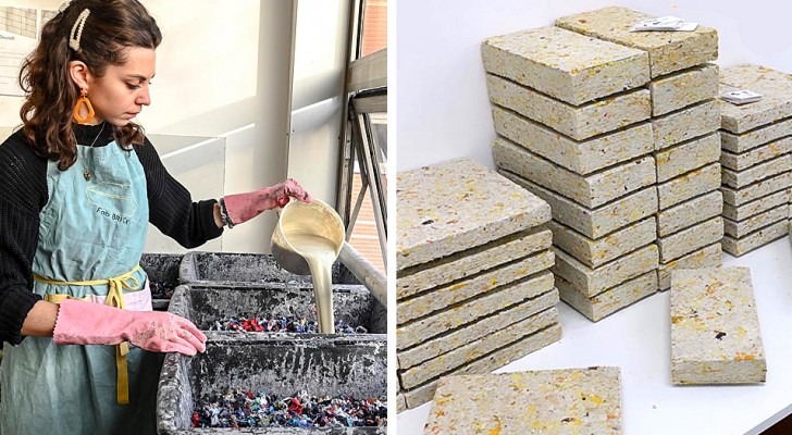 Une étudiante crée des briques à partir de déchets textiles : elles sont d'excellents isolants thermiques et acoustiques