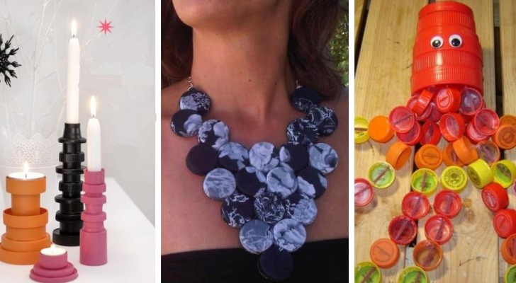 Gooi plastic doppen niet weg: 13 geweldige ideeën om ze met fantasie en creativiteit te recyclen
