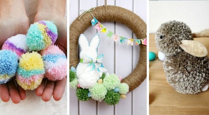 Soffici lavoretti di Pasqua: create adorabili decorazioni con i pompon di lana