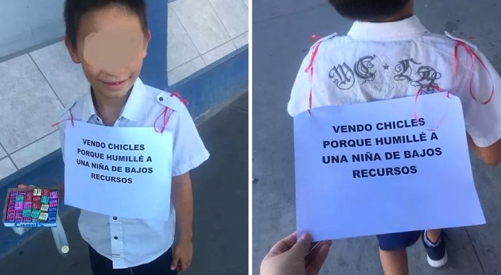 Se burla de una niña pobre: la tía lo obliga a ser vendedor ambulante por algunas horas