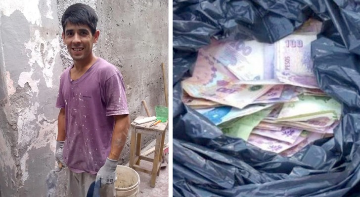 A bricklayer finds bag full of money and returns it to the owner: he is rewarded with a steady job