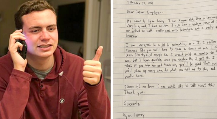 "Datemi una possibilità": ragazzo autistico cerca lavoro con una commovente lettera scritta a mano