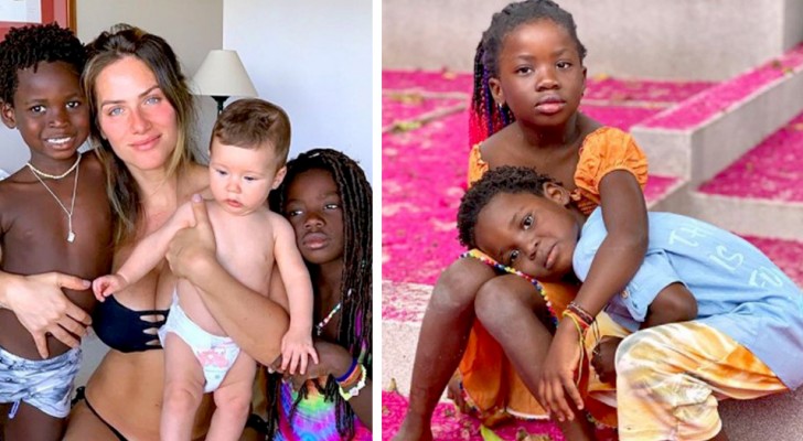"Adoption is not charity": woman defends herself from those who criticized her for having welcomed black children into the family