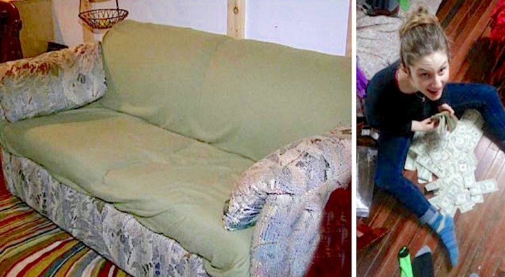 Comprano un divano usato a soli 20 $ e trovano un tesoro nascosto sotto uno dei cuscini