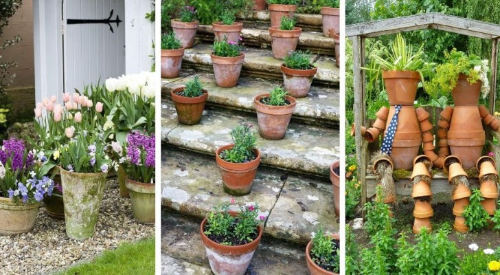 Vasi di terracotta in giardino: 10 idee deliziose e intramontabili per decorare all'esterno