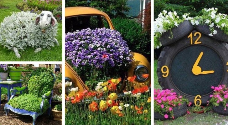 Extravagante tuinen: 15 bizarre en echt creatieve manieren om je tuin te decoreren door afgedankte voorwerpen te recyclen