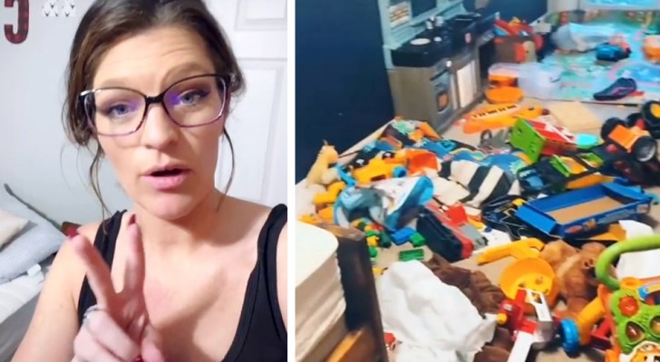 Hennes 5-åriga son vägrar städa sitt rum så mamman lägger alla hans leksaker i soppåsar