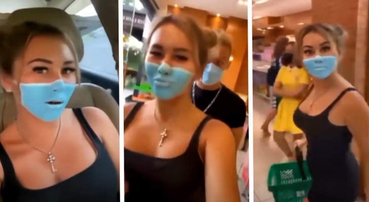 Sie malt sich eine Maske ins Gesicht und betritt einen Supermarkt: Die Influencerin riskiert die Ausweisung aus dem Land