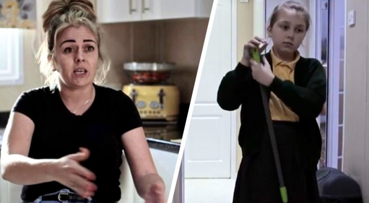 This mom wants her two daughters to do the housework, while the two sons are allowed to play
