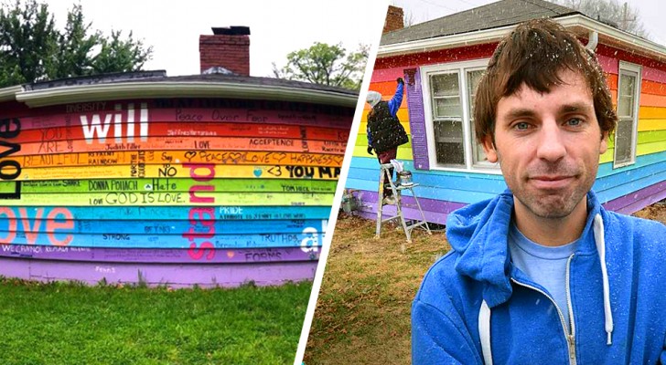 Compra una casa davanti a una chiesa anti-gay e la dipinge con i colori dell'arcobaleno