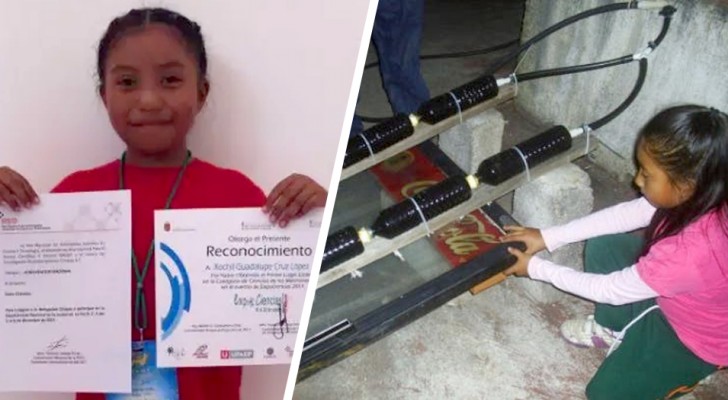 Aos 8 anos, ela inventa um aquecedor solar de água para todas as famílias pobres que não podem comprar uma caldeira