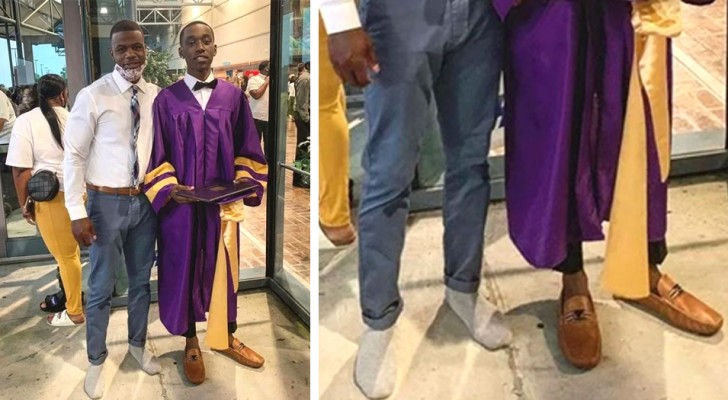 Il risque de ne pas assister à la cérémonie de remise des diplômes à cause de ses chaussures : un professeur lui prête les siennes