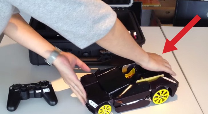 At first it just seems a remote control car, but seconds later...WOW !