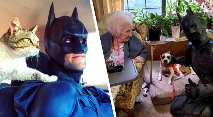 Si veste da Batman per salvare i cani abbandonati nei rifugi: un vero "supereroe"