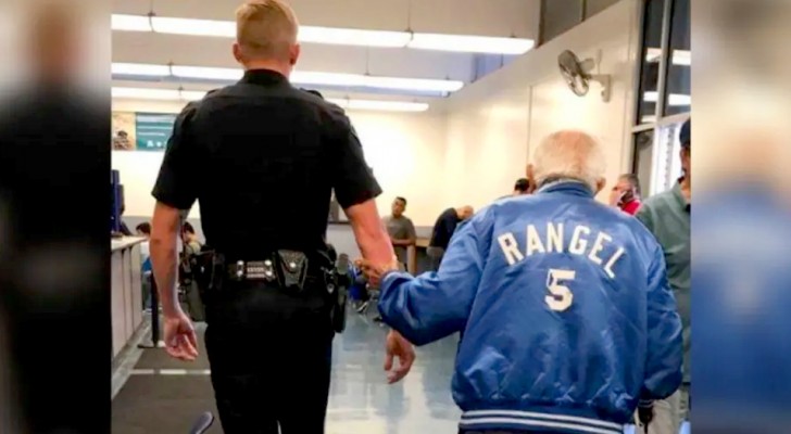 A generous cop goes to the aid of a 92-year-old man who is kicked out of the bank because his ID was out of date