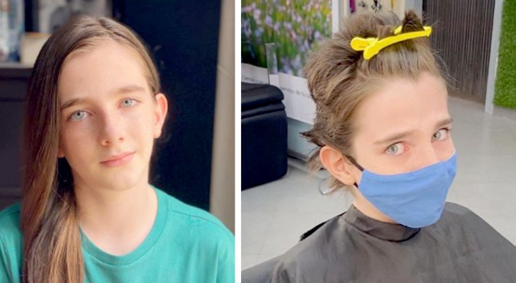 Bimbo di 9 anni si fa crescere i capelli per poterli donare ai bambini malati di cancro