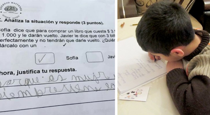 "Women are always right": a child's answer to the math test assigned by the school