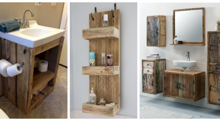 Rustikales Badezimmer? Fügen Sie diese Details mit DIY-Projekten zum Recyceln von Palettenholz hinzu